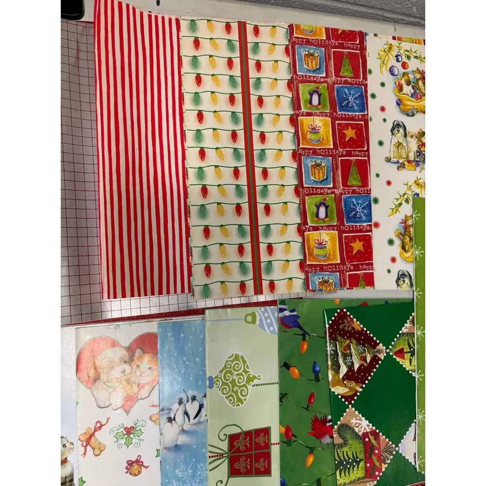 Vntg 90s Y2K Christmas Wrapping Paper Gift Wrap Lot 1 lb 12 oz Scrapbook